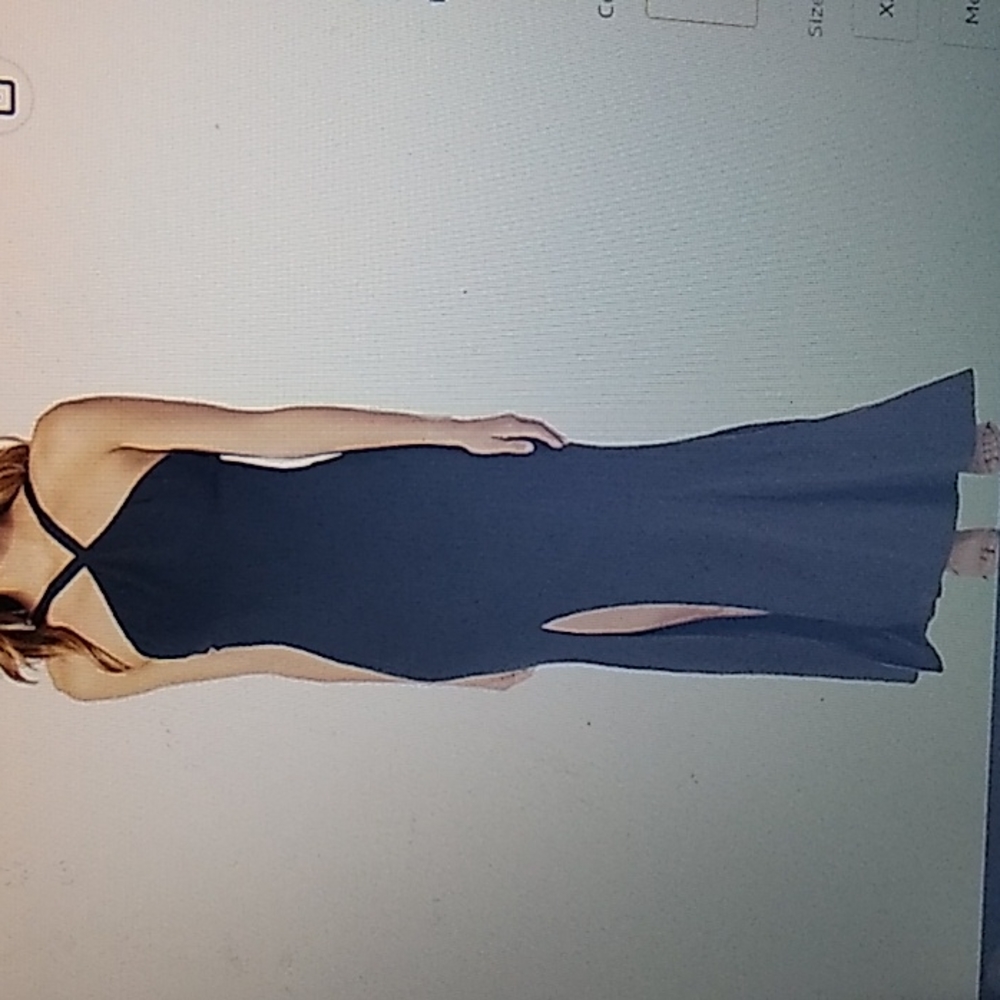 NWOT Dress the Population Brianna halter long formal dress gown Xlarge in black